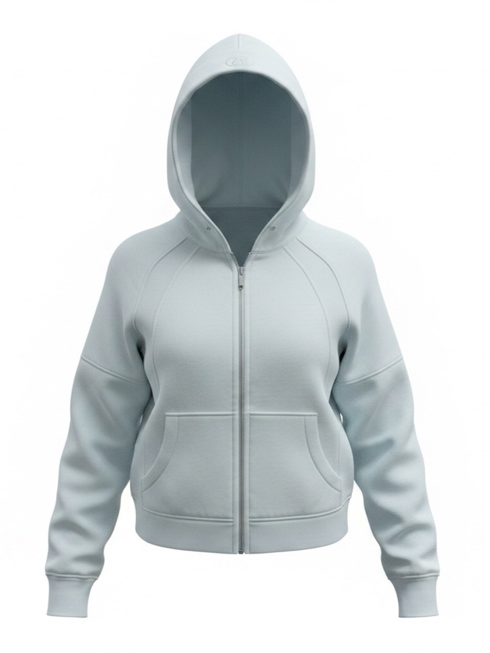 Lululemon Women’s Mint Green Cotton Fleece Full Zip Hoodie With Pockets Sz M/L